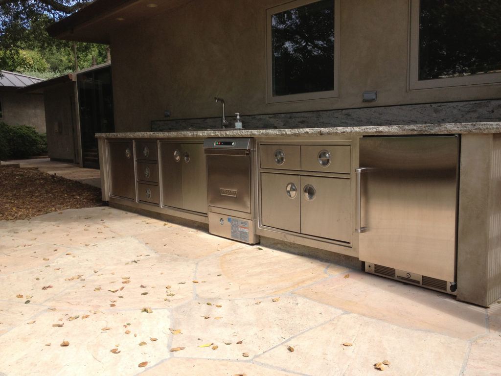 Outdoor Metal Cooking Station Long View