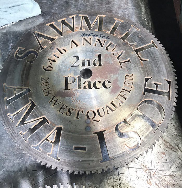 2nd Place Prize Sawmill 2018 West Qualifier
