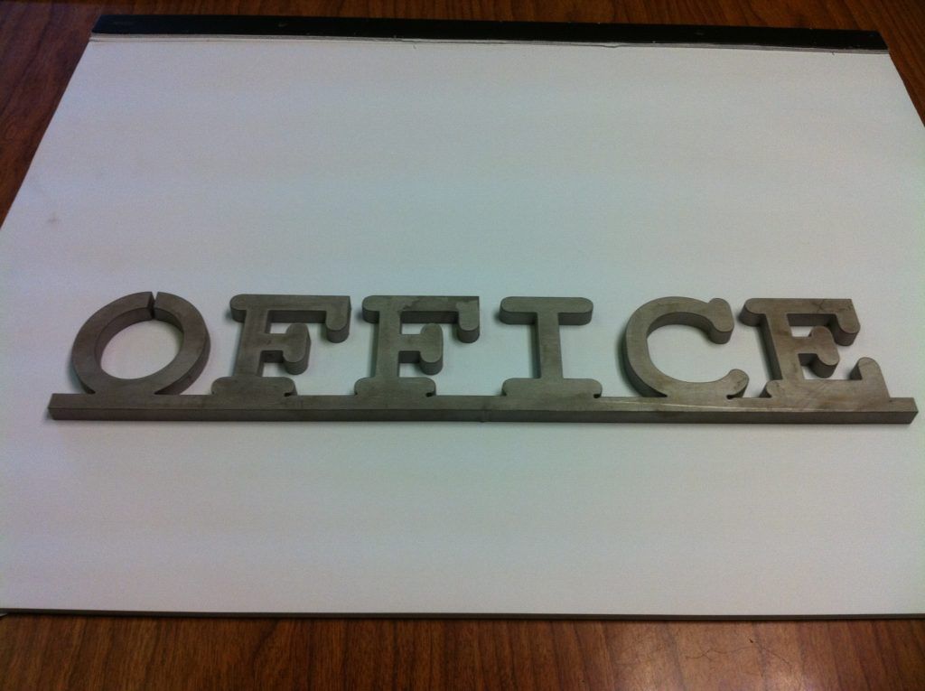 Water Jet Cut Office Sign