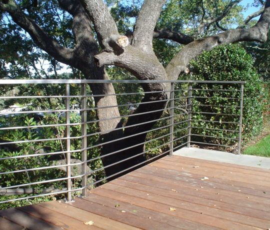 Wood Deck Rail Close Up