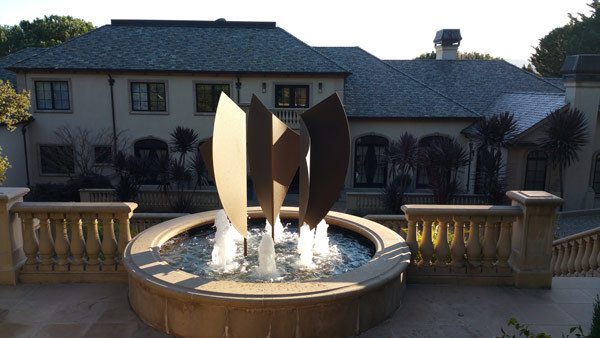 Custom metal fabrication outdoor fountain