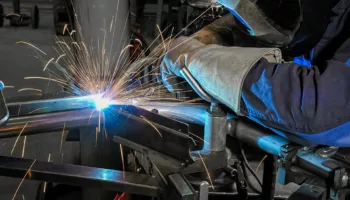 welding in a machine shop