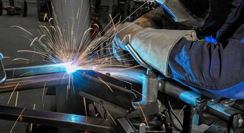 welding in a machine shop