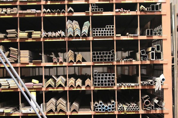 Metal supply in metal shop