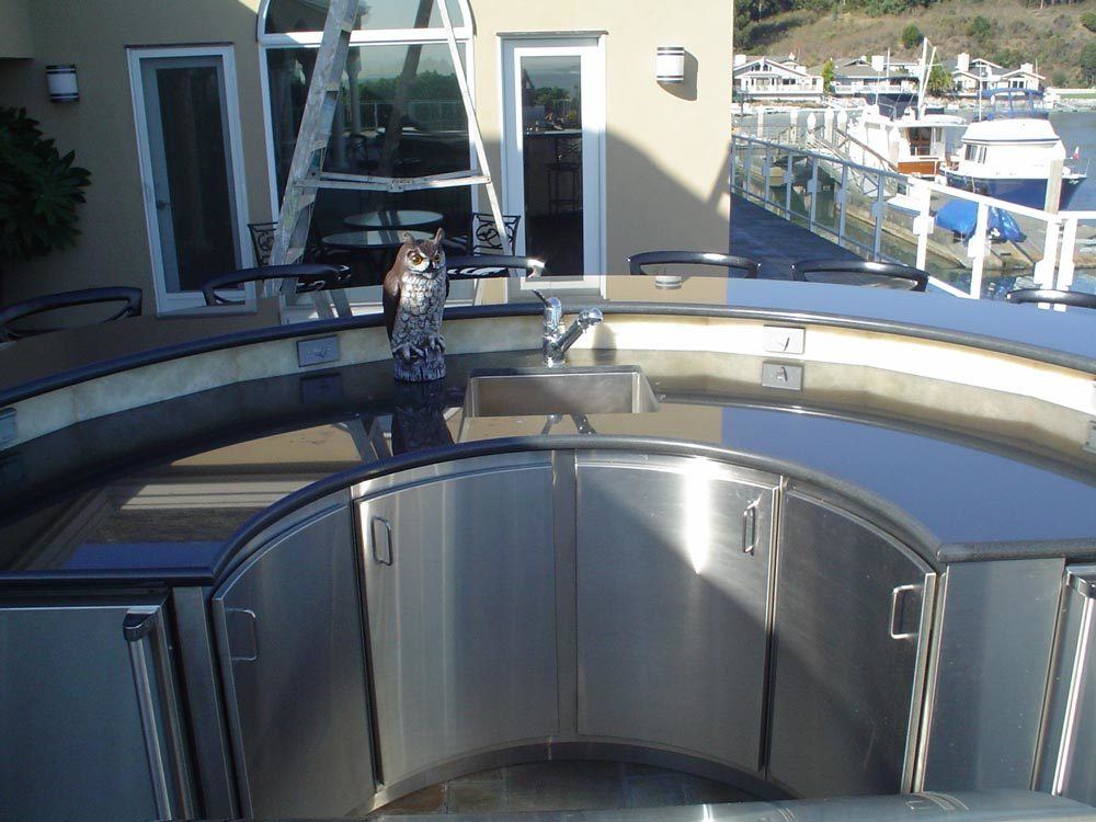 Outdoor Stainless Steel Radius Counter-Top and Doors