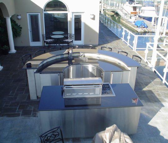 Stainless Steel BBQ w/ Radius Counter-Top Full View