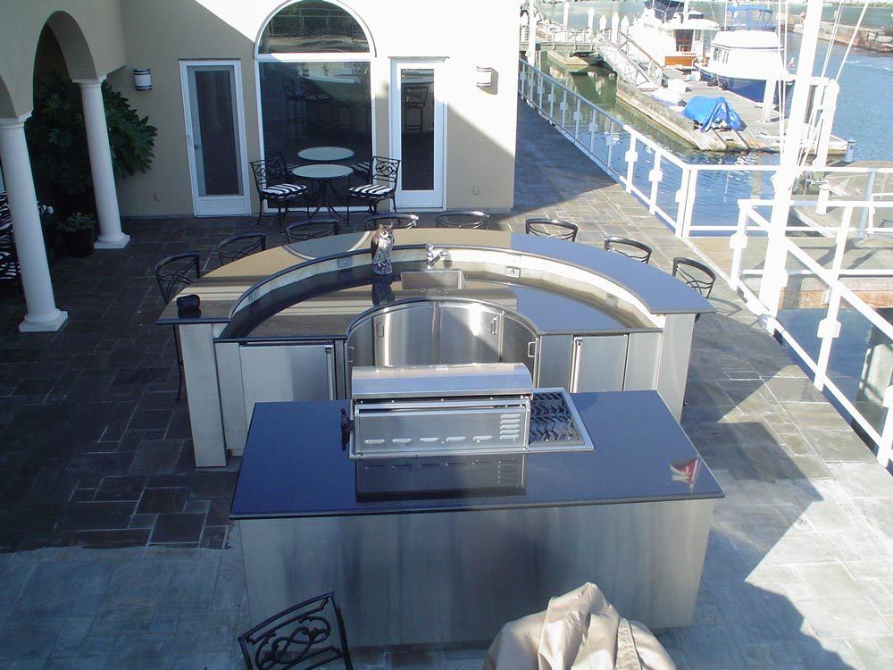 Stainless Steel BBQ w/ Radius Counter-Top Full View