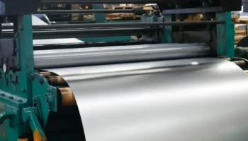 sheet metal fabrication through rollers at a factory